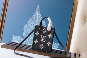 Louis Vuitton Petit Sac Plat Monogram Empreinte Black Leather