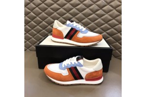 Gucci Orange White With Web Shoes 