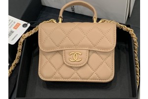 Chanel Flap Coin Purse with Chain - Lambskin - light pink