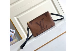Louis Vuitton Double Zip Pochette Monogram in Brown