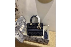 Dior Medium Lady D-Lite Drak Blue 