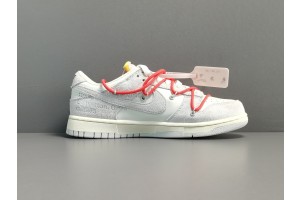 Off-White x Nike Dunk Low “Lot 33 of 50” SailNeutral Grey-Chile Red 