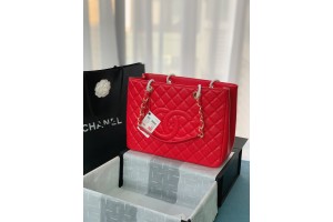 Chanel Chain Tote Bag  - Red Gold 