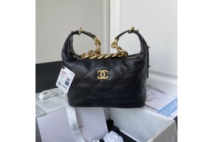 Chanel Calfskin & Gold-Tone Metal Black