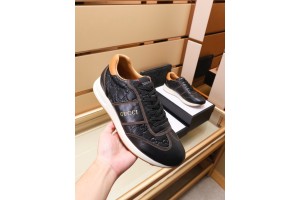 Gucci Logo Black And Brown Leather Sneaker GG-S042