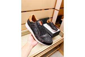 Gucci Black And Brown Leather Sneaker GG-S040