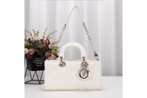 Lady D - Job Bag - White Cannage Rafla 