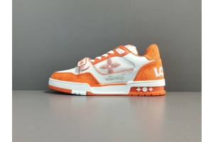 LV Trainer Sneaker Orange Monogram Demin 