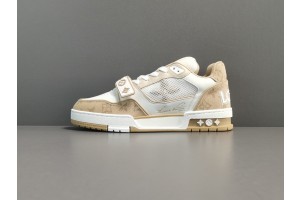LV Trainer Sneaker Beige White