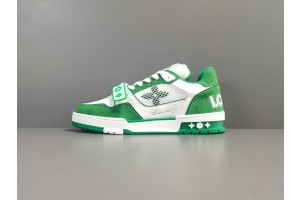 LV Trainer Sneaker Green Monogram Denim