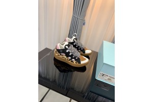 Lanvin Curb Sneaker - Leather and Leopard fur insert LVCS-029
