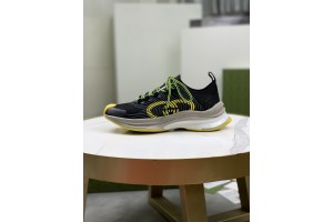Gucci Run Sneaker in Black Yellow Fabric GCCR-006