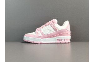 LV Trainer Sneaker Pink Mix of materials 