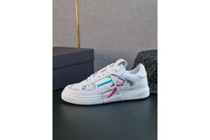 Valentino Low-Top Calfskin VL7N Sneaker - White Multicolor VLTCS-009