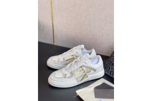 Valentino Low-Top Calfskin VL7N Sneaker - White Gold VLTCS-010