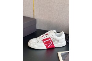 Valentino Low-Top Calfskin VL7N Sneaker - White Red VLTCS-002