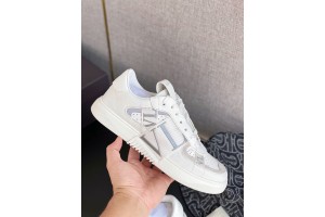 Valentino Low-Top Calfskin VL7N Sneaker - White Grey VLTCS-001