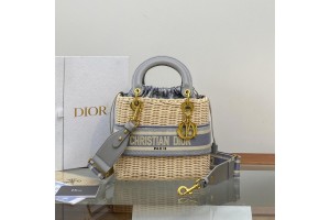 Dior Wicker light grey Oblique  printed bag 