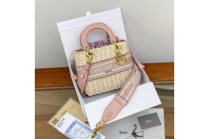 Dior Wicker pink Oblique printed bag 