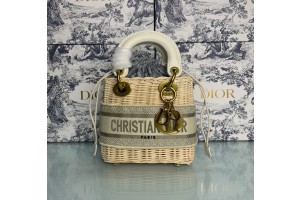 Dior Wicker Grey Oblique print lined bag 
