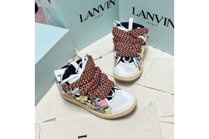 Lanvin Curb Sneaker - White Snake Skin LVCS-029