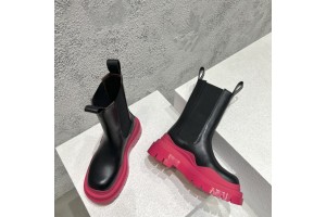 Bottega Veneta Tire Chelsea Boots - Black Pink BVTCB-008