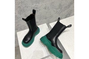 Bottega Veneta Tire Chelsea Boots - Black Duck Green BVTCB-004