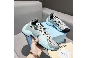 Lanvin Mesh Flash-X Sneakers - Grey Light Blue LVMFL-004