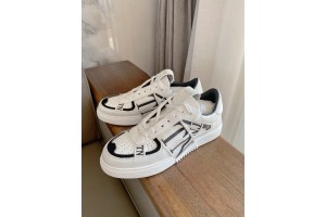 Valentino Low-Top Calfskin VL7N Sneaker -White  Black  VLTCS-006