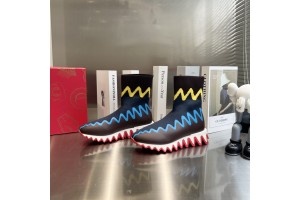 Louboutin Sharky Sock Maille Sneakers - Navy LBTSSK-001