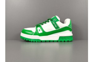 LV Trainer Sneaker Green White  Logo LV LV-T0037