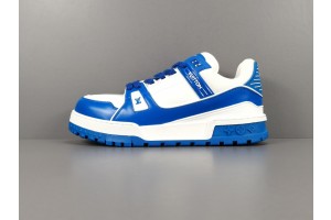 LV Trainer Sneaker White Blue Logo LV LV-T0039 