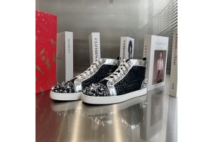 Louboutin Lou Pik Pik 2 Strass - High-top sneakers CLHT-055