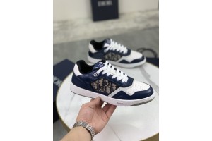 Dior B27 Low Dark Blue and White Gray Sneakers DB27-013