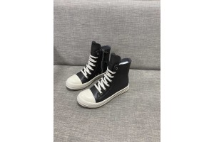 Rick Owens High Top Sneakers In Black Leather ROWHT-012