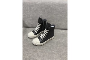 Rick Owens High Top Sneakers In Black Leather ROWHT-012