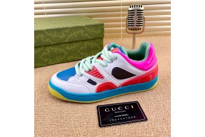 Gucci Basket Low Top Sneaker in White - Red - Pink Demetra GCB-009