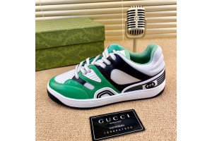 Gucci Basket Low Top Sneaker in Green- Black - White Demetra GCB-010