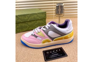 Gucci Basket Low Top Sneaker in Light Pink - Grey - Purple Demetra GCB-012
