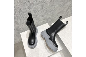 Bottega Veneta Tire Chelsea Boots - Black Grey BVTCB-001