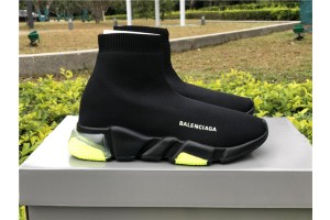 Balenciaga Speed Clear Sole Sneaker BlackGreen 