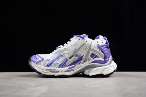 Balenciaga Runner Sneaker in white and purple mesh and nylon