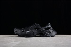 Balenciaga HD Lace-Up Sneaker in black rubber 