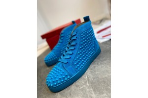 Christian Louboutin Louis Spikes - High Top Sneaker Azure CLHT-004 