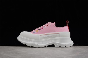 Alexander McQueen Tread Slick Canvas Sneaker - Pink Multicolor 