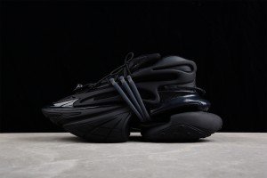 Balmain Leather Unicorn low-top sneakers -  Black