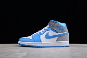 Air Jordan 1 Mid University Blue Grey 