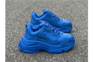 Balenciaga Allover Logo Triple S Blue 