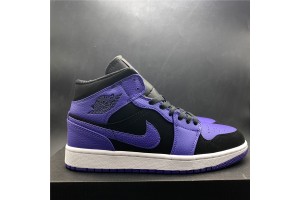Air Jordan 1 Mid Black Dark Concord 
