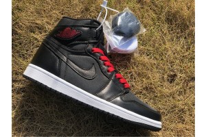 Air Jordan 1 Retro High Black Satin Gym Red 